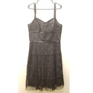 Antonio Melani Black Party Dress With Lace Overlay